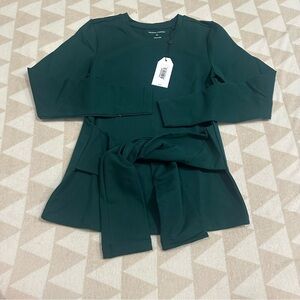 Universal standard varsity French terry tie top in green